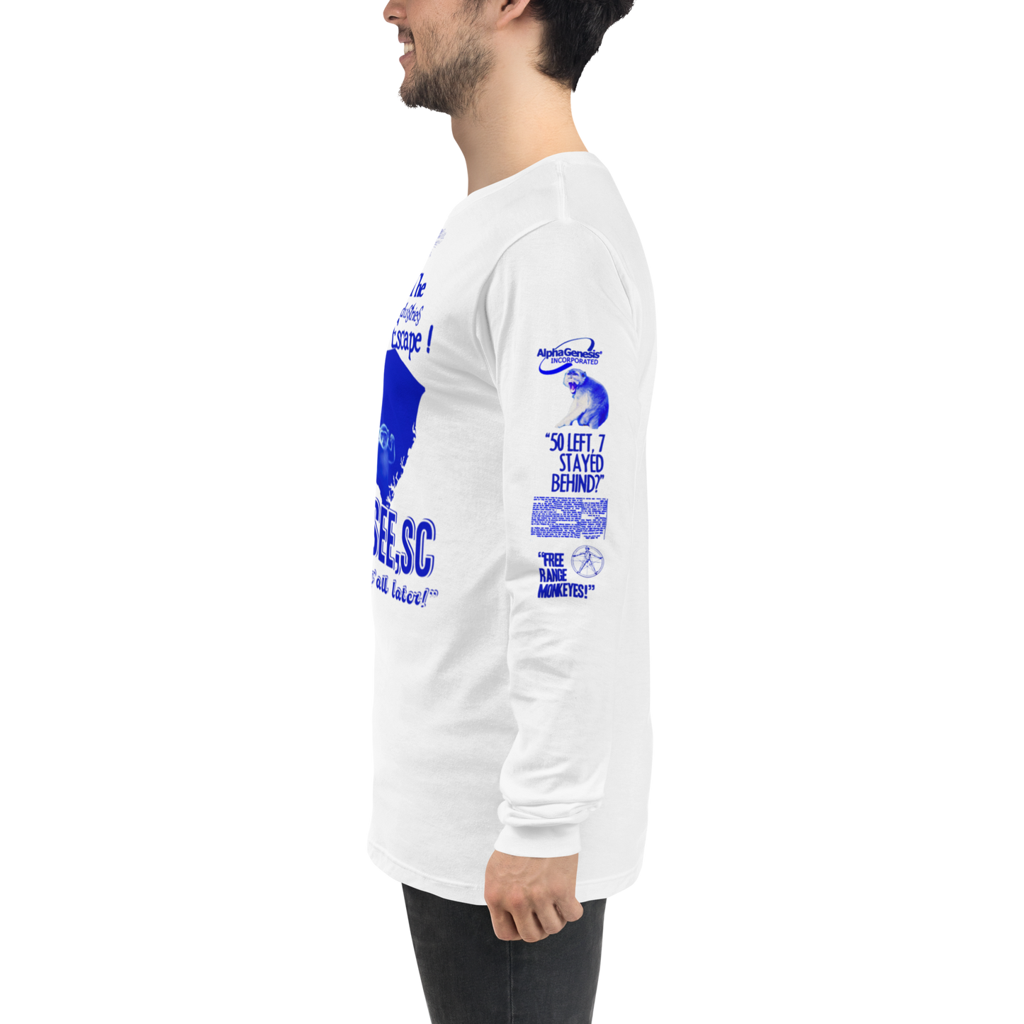 SC MONKEY TEE (White&Blue)